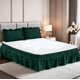 thumbnail image 1 of suxuMhao Faldón de Cama de 4 Capas, Faldón de Cama con Volantes Elástico Faldón de Cama Envolvente, Tamaño Full 47 X 78+18 Pulgadas, Faldón de Cama Verde Oscuro Full, Volante Antipolvo de Cama de, 1 of 3