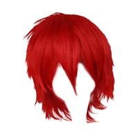 Ioensy - Cosplay Peluca Corta Resistente Al Calor Spiky Para Disfraz De Hombre Cosplayer Rojo