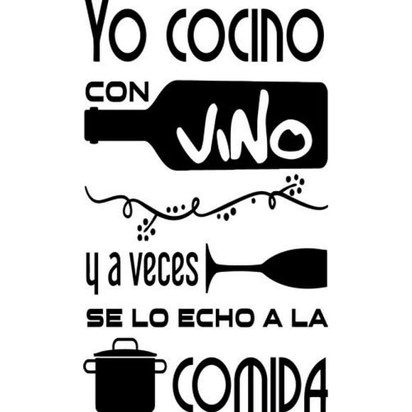 Frase Deco Yo Cocino Con Vino FR‑11035