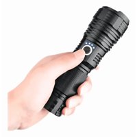 Genérico - Potente Linterna Led P90 De Carga Usb Aleación De Aluminio Linterna Negro Luz Color De La Luz Blanco