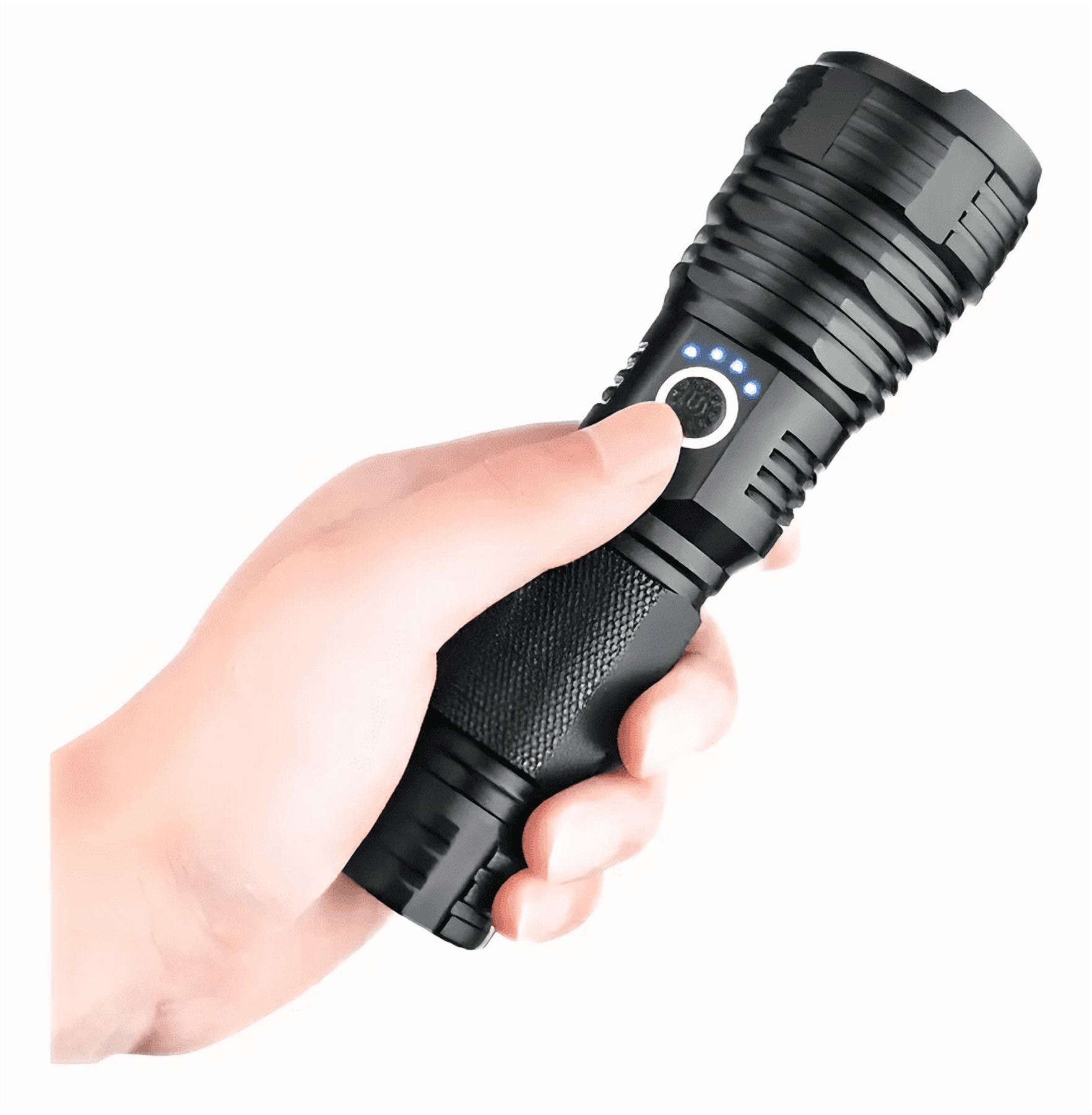 Genérico - Potente Linterna Led P90 De Carga Usb Aleación De Aluminio Linterna Negro Luz Color De La Luz Blanco