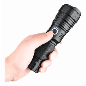 Genérico - Potente Linterna Led P90 De Carga Usb Aleación De Aluminio Linterna Negro Luz Color De La Luz Blanco