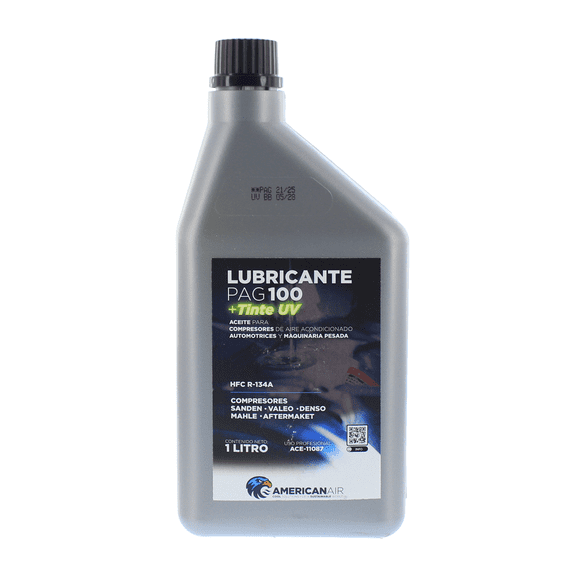 Aceite PAG 100 con Tinte UV 1 Litro para Compresor A/C R134a