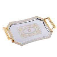 Bothyi - Bandeja Organizadora De Postres Con Patrón De Acero Inoxidable Para La Cena De La Cocina Del Hogar