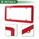 thumbnail image 5 of Marco de placa de matrícula de acero inoxidable para automóvil con tornillos y tapas, 4 agujeros, color rojo, marco ancho con agujero redondo, 5 of 7