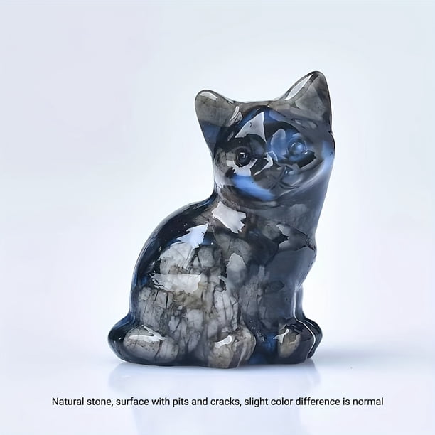 1pc Various Crystal Carvings Cat, Pocket Gift, Crystal Gift, Animal Statue, Crystal Statue, Bare Stone, Healing Stone, Moonstone