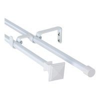 Metalhsa - Set Barras Para Cortina Doble 13/16 Mm Extensible 120-200 Cm Blanco Prisma