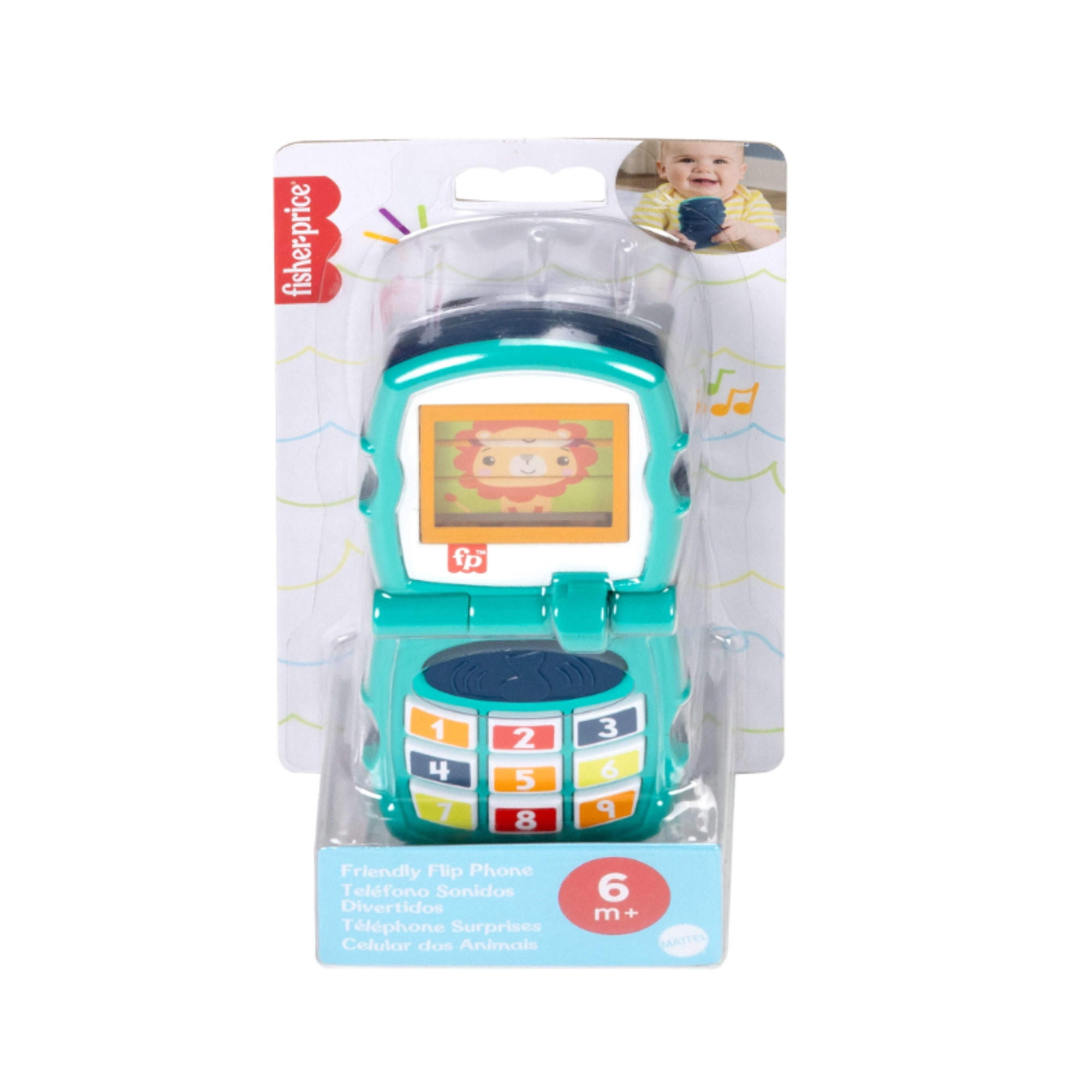 Figura Preescolar Fisher-Price Teléfono Sonidos Divertidos Luces Animales 6M+