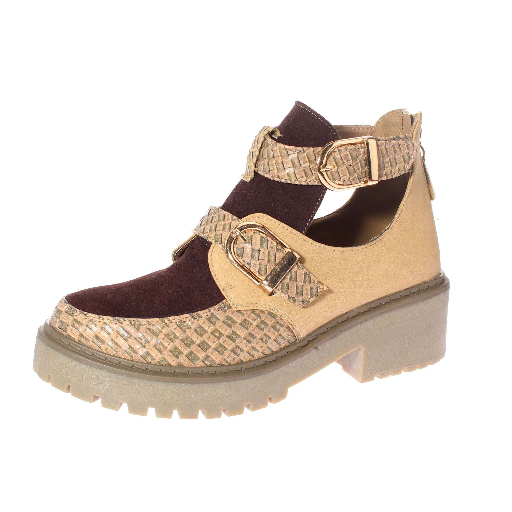 Botín Beige/café Vía Franca