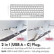 thumbnail image 3 of Teclado Macally USB‑C + A de 78 teclas, acabado plateado con hub USB, 3 of 7