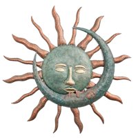 Magideal - Decoración De Pared De Hierro Moon 11.42 ""Escultura Colgante Creativa De Vintage Para Sala De Interior Y Exterior Patio