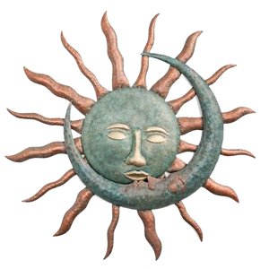 Magideal - Decoración De Pared De Hierro Moon 11.42 ""Escultura Colgante Creativa De Vintage Para Sala De Interior Y Exterior Patio