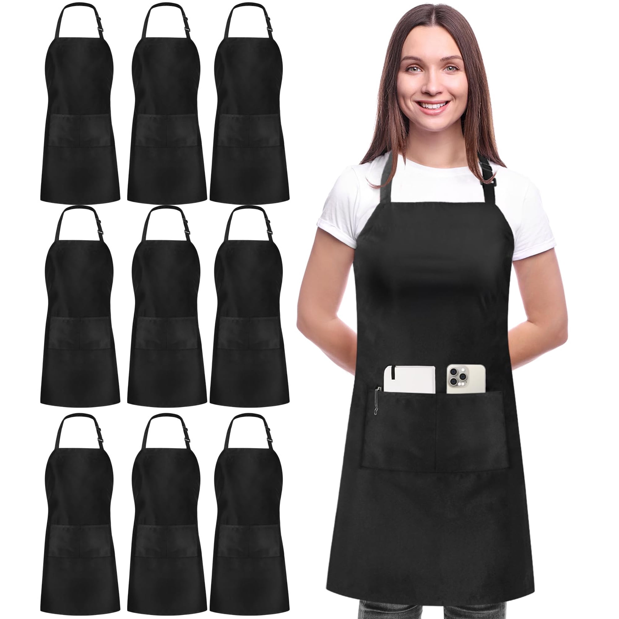 Delantal Con Forma De Babero Utopia Kitchen, Paquete De 10 Unidades, Resistente A Las Gotas De Agua, Unisex