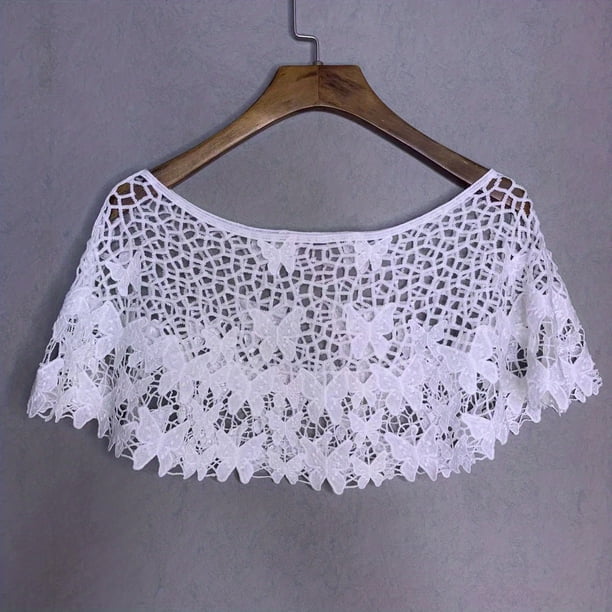 Elegant Flower Hollow Out Shawl: A Breathable Casual Cape for Parties, Weddings, and More!