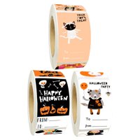 Magideal - 3 De Pegatinas De Halloween, Rollo De Pegatinas Para Regalos, Calcomanías De Sellado, Etiquetas Adhesivas De 1,5 Pulgadas, Decoración