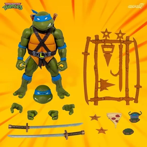 Figura de acción Super7 Teenage Mutant Ninja Turtles: Leonardo Ultimates, Multicolor, Tall