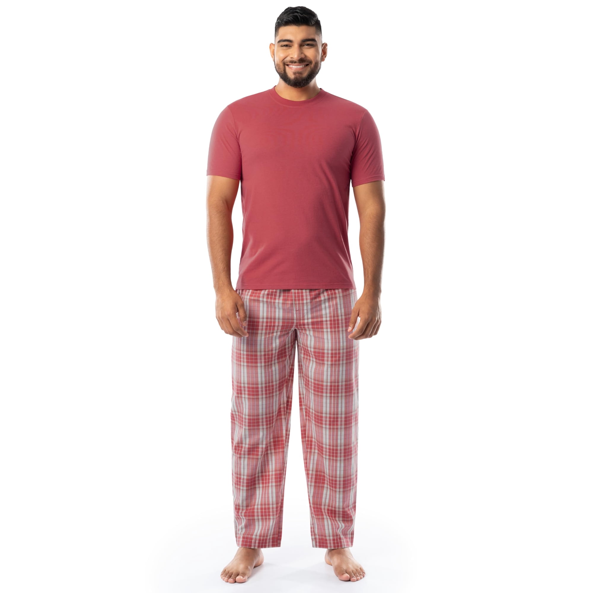 Conjunto De Pijama Izod De Jersey De Manga Corta Y Pantalones Izod Para Hombre