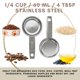 thumbnail image 2 of Taza medidora Knupp Co 60 ml de acero inoxidable (1/4 taza), 2 of 7