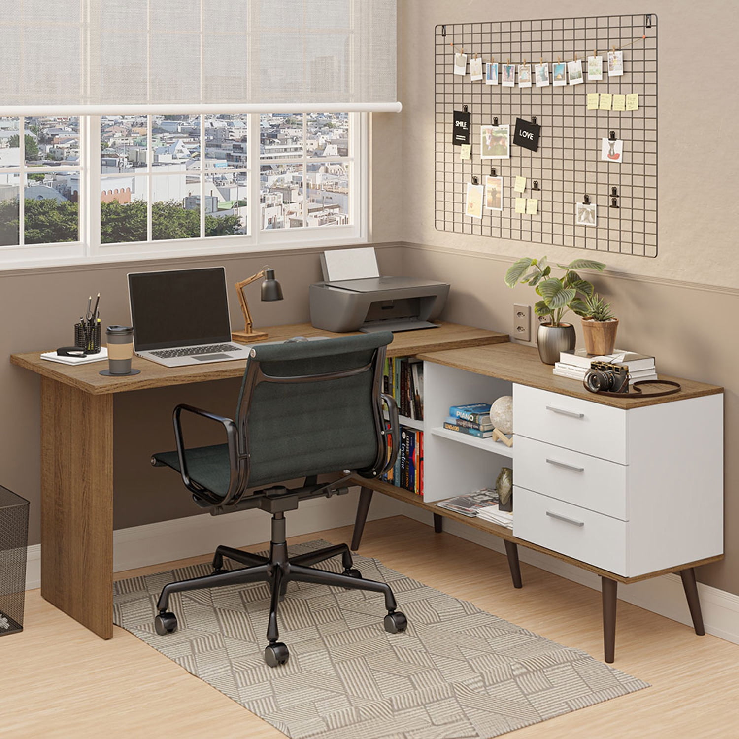 Vekka Home - Escritorio Esquinero Funcional Lisboa