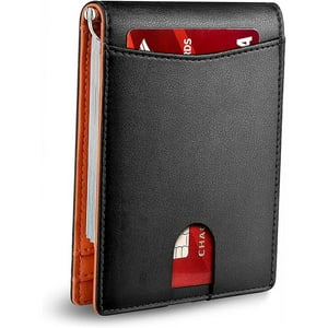 Veat00L - Billetera Para Hombres, Bolso Para Hombres, Diseño Delgado, Billetera Minimalista Y Cerradura Rfid, Material De Cuero Preferido