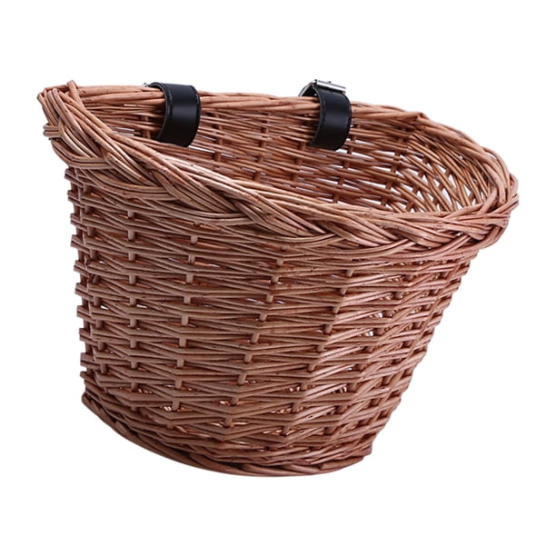 Cesta de mimbre para bicicleta Cesta delantera para manillar de bicicleta Fácil de instalar Bolsa de carga para bicicleta para bicicleta de montaña y 30cmx23cmx22cm