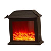 Magideal - Linterna De Chimenea Pequeña Con Forma De Chimenea Falsa Alimentada Por Usb O Batería, Led Con Llama, Decoración Navideña Decorativa Para Interiores Y Techo Plano