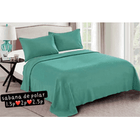 Genérico - Juego Sabanas Polar 2 Plazas Color Turquesa