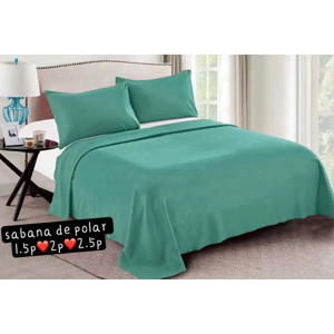 Genérico - Juego Sabanas Polar 2 Plazas Color Turquesa