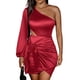 thumbnail image 1 of Vestido de Fiesta Satén Ajustado Elegante Rojo Talla L Mujer, 1 of 2