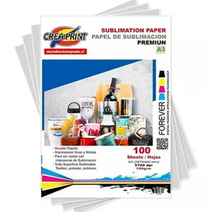 Papel Sublimacion Creaprint 100 Hoja Tamaño A3 Alta Resoluci