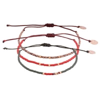 Zazü - Pack Pulseras Picasso Verde Y Ladrillo Con Mostacillas Bañadas En Oro Multicolor Talla Única