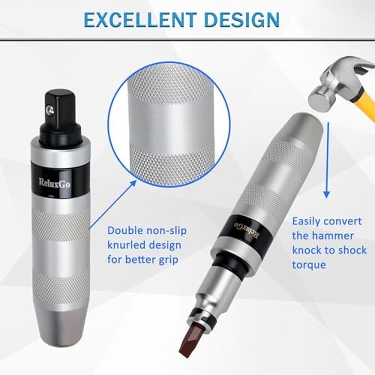 Destornillador De Impacto Manual Reluxgo Bjs112 Reversible 19cm