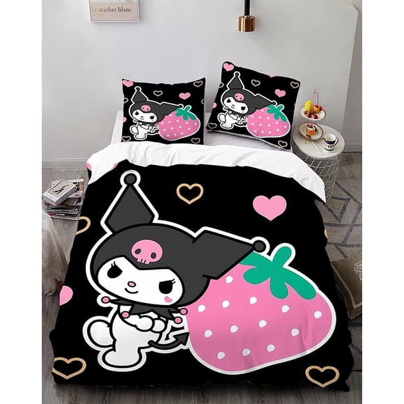 Cart-oon Bunny -3-Piece Be-d Set -Warm and- Comf-ortable -Kawaii- Beddi-ng Se-t Cute S-oft Mic-rofiber Bedclothe-s for Bo-ys Girls Ki-ds -King