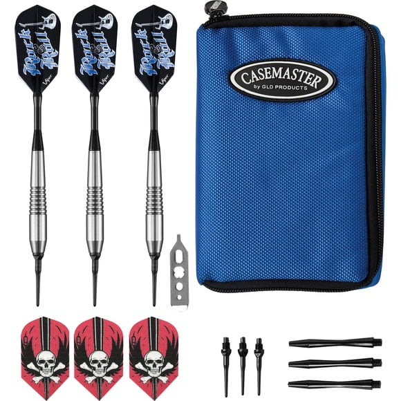 Juego de dardos Viper Rock & Roll Soft Tip de 18 g con Casemaster Blue