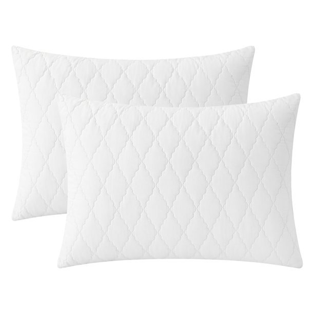 REGALWOVEN Protectores de Almohada con Sobre 2 Paquetes, Fundas de Almohada Transpirables Hipoalergénicas de Poliéster para Hogar Hotel Blanco 20"x28" Jumbo