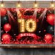 thumbnail image 3 of Cartel de telón de fondo NC Happy 55th Birthday rojo y negro, 3 of 7