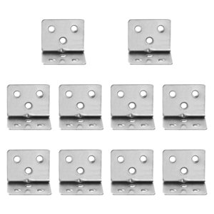 Magideal - 10 Piezas L Brochets De Esquina De Metal Resistente De Metal Pesado Soportes De Esquina Pequeña Para Silla De Gabinete Cajón De Muebles De Carpintería Argén