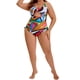 thumbnail image 5 of Agnes Orinda Traje de Baño de Una Pieza para Mujer de Talla Grande Estampado con Tirantes Cruzados Control de Abdomen Monokini L Geométrico Multicolor, 5 of 8