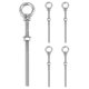 thumbnail image 1 of Eyelos roscados QWORK 3/8 x 6 de acero inoxidable marino, paquete de 5, 1 of 7