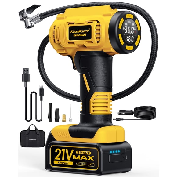 Compresor de aire portátil, inflador de neumáticos inalámbrico KeenPower, 160 psi