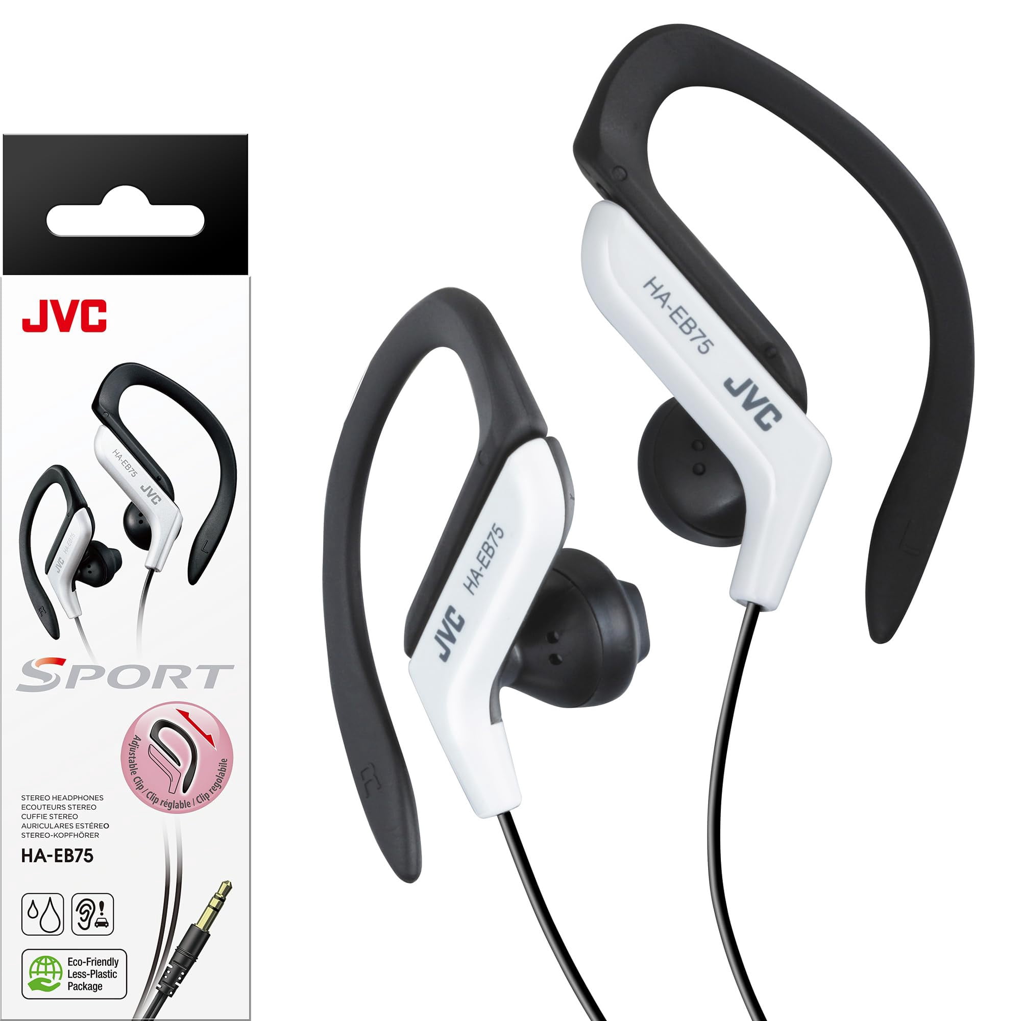 Auriculares Jvc Haeb75w Sports Clip, Con Cable, Blanco