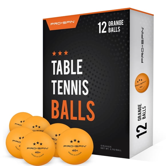 Pelotas de ping pong PRO SPIN 3-Star 40+, color naranja (paquete de 12)