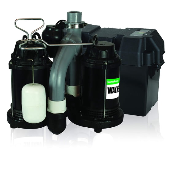 Sistema de bomba de sumidero WAYNE 1/2 HP Basement con batería de respaldo