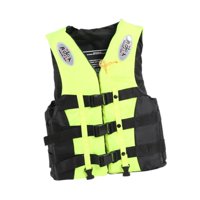 Ioensy - Chaleco Salvavidas Ajustable Para Natación, Para Pesca, Wakeboard, Deriva, Talla L, Amarillo Fluorescente