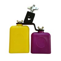 Magideal - Accesorios De Tambor De Cencerro De Tono Alto Y Bajo, Práctico Instrumento De Percusión De Campana De Doble Montaje Para Bandas, Reuniones Familiares