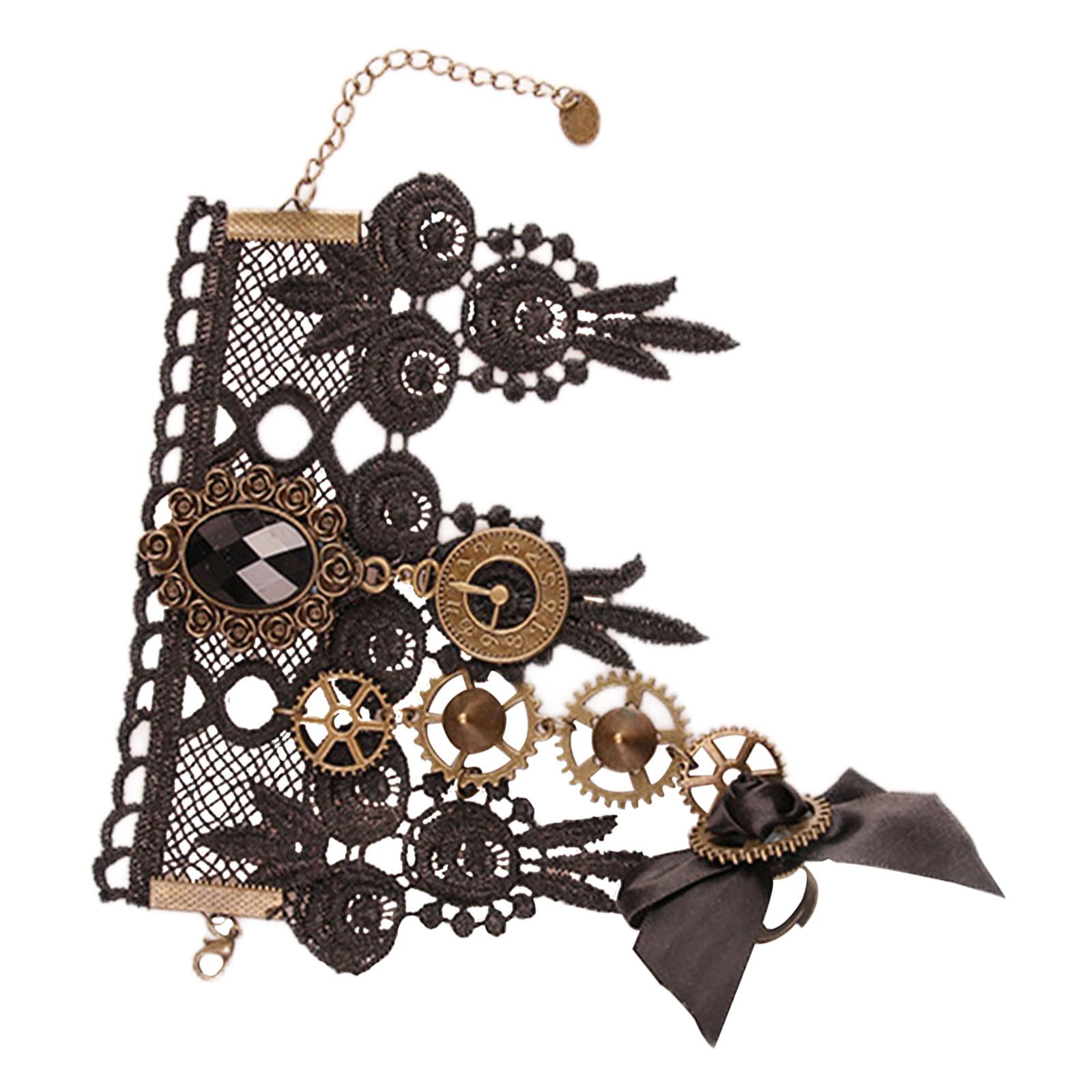 Ioensy - Pulsera Steampunk De Encaje Floral Gótico Para Mujer, Pulsera Para Boda