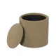 thumbnail image 3 of Ottoman de almacenamiento moderno Benjara, asiento redondo de bouclé café de 45 cm, 3 of 5