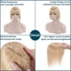 thumbnail image 3 of Loveternal Postizo 100% Cabello Humano Real Toppers con Flequillo para Mujer 14 Pulgadas (Natural Blonde), 3 of 6