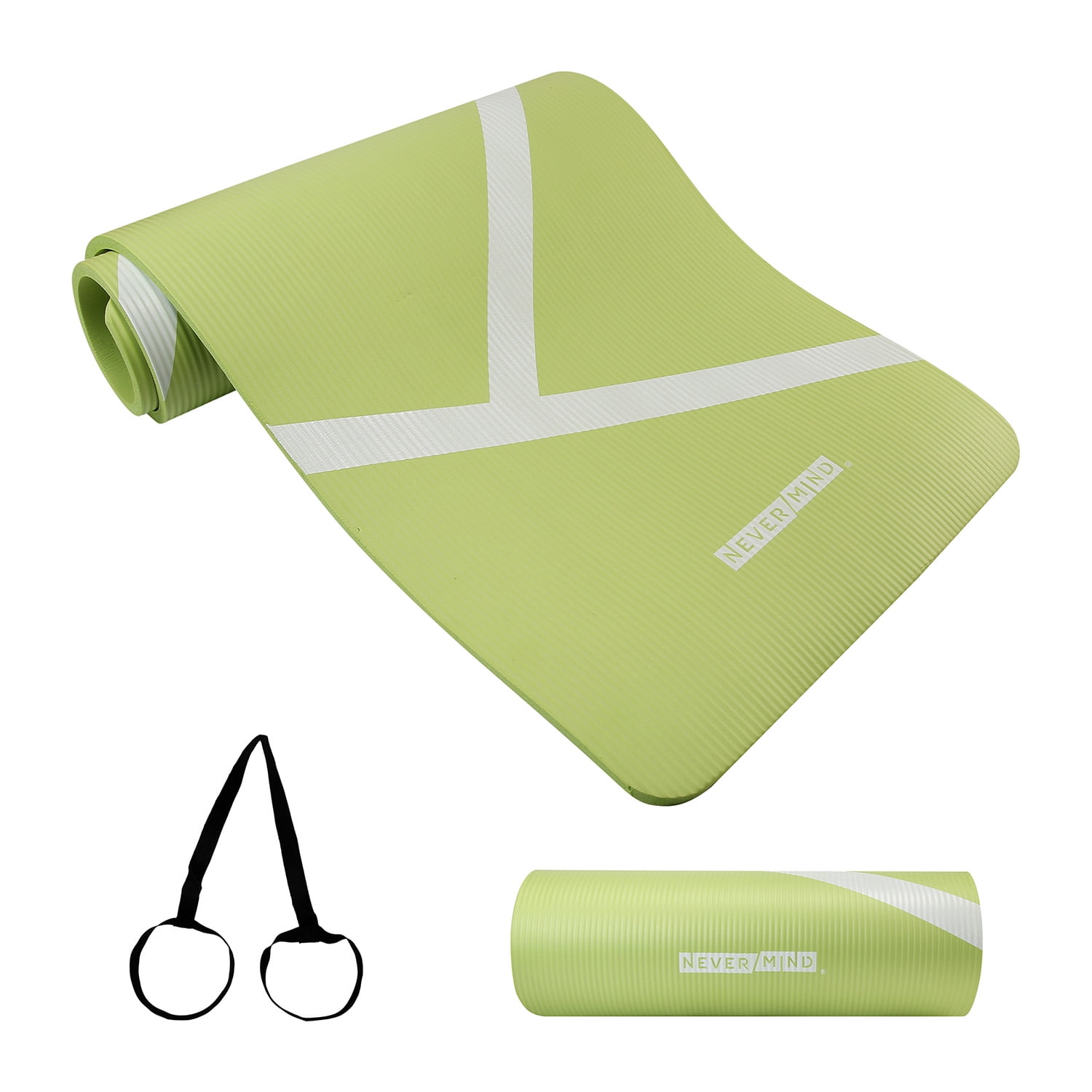 Never Mind - Mat Yoga Resistente Pilates Extra Grueso 15mm Nbr + Correa