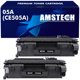thumbnail image 1 of Cartucho de tóner de repuesto compatible con Amstech para HP 05A CE505A, negro, paquete de 2, 1 of 9